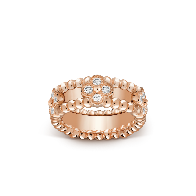 18K Perl̩e Clovers Ring