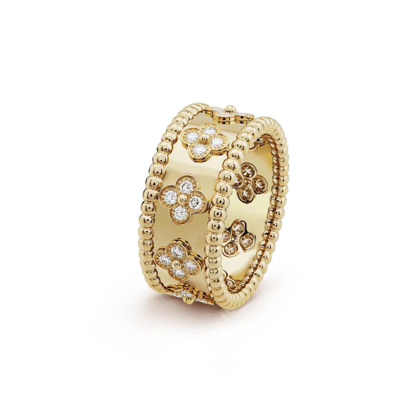18K Perl̩e Clovers Ring
