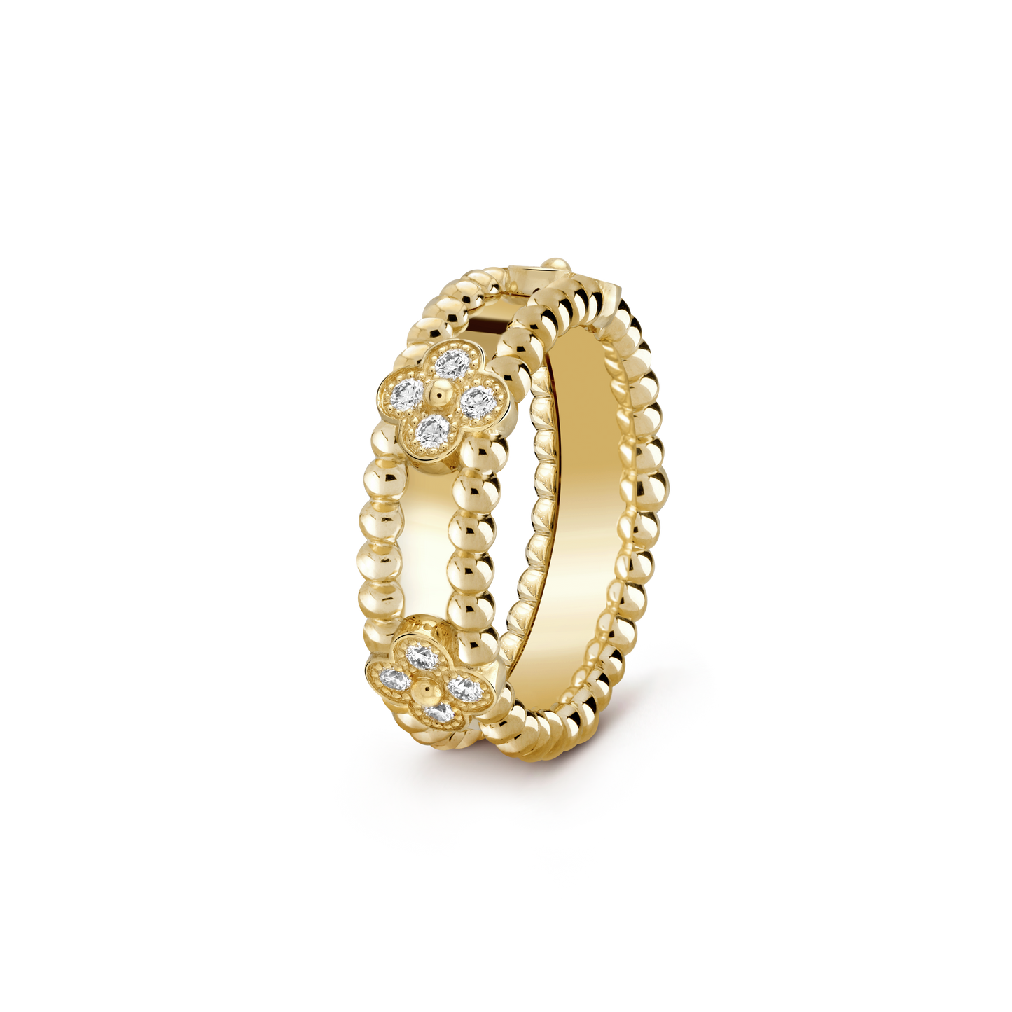 18K Perl̩e Clovers Ring