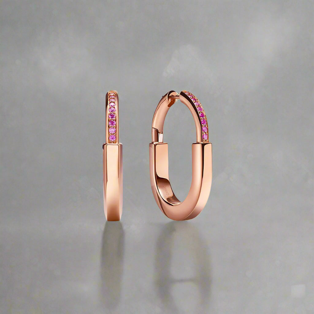 18K T Lock ROSÌä Edition Medium Earrings
