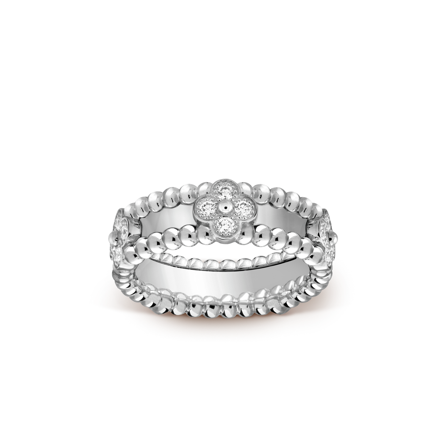 18K Perl̩e Clovers Ring