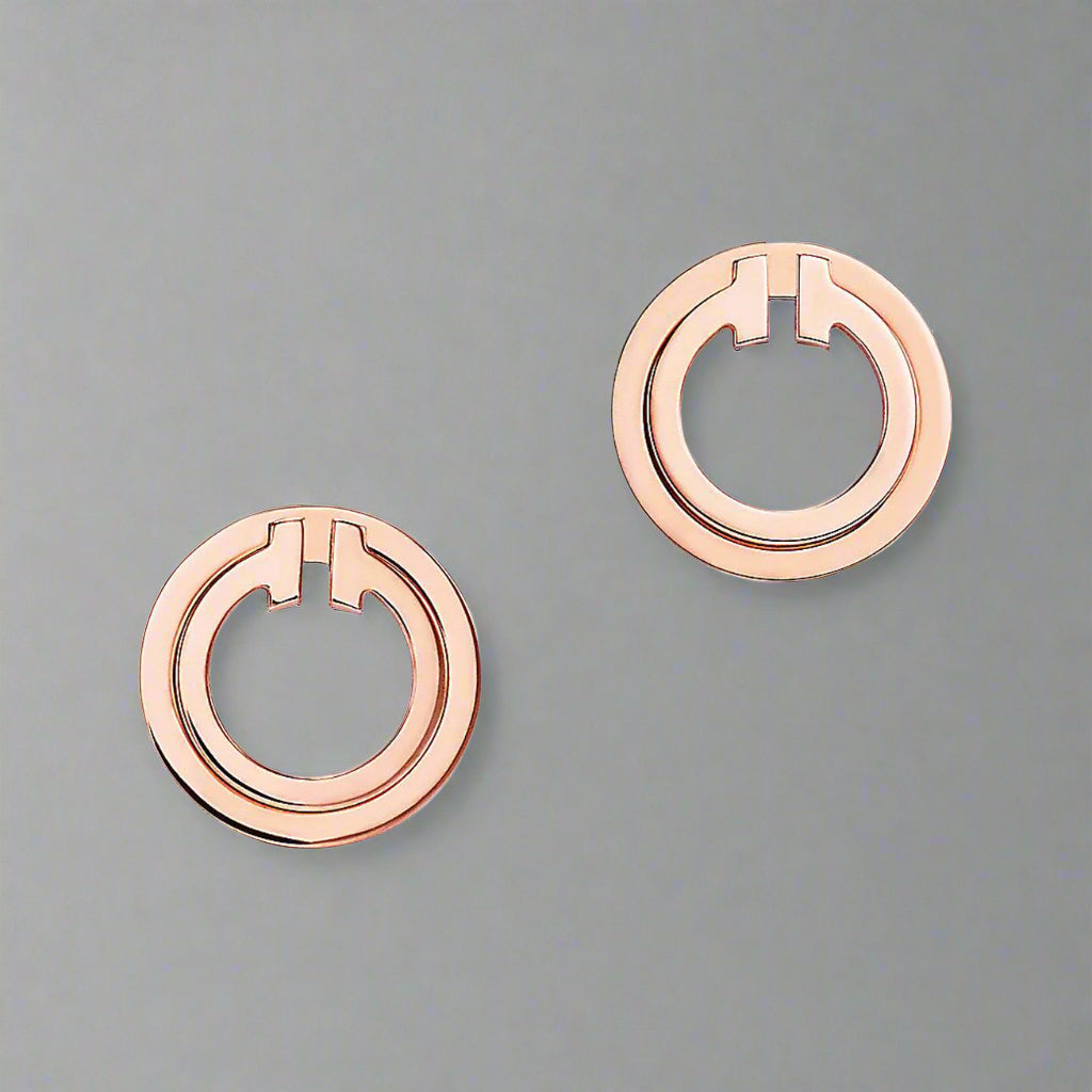 18K T Mother-of-pearl Circle Earrings