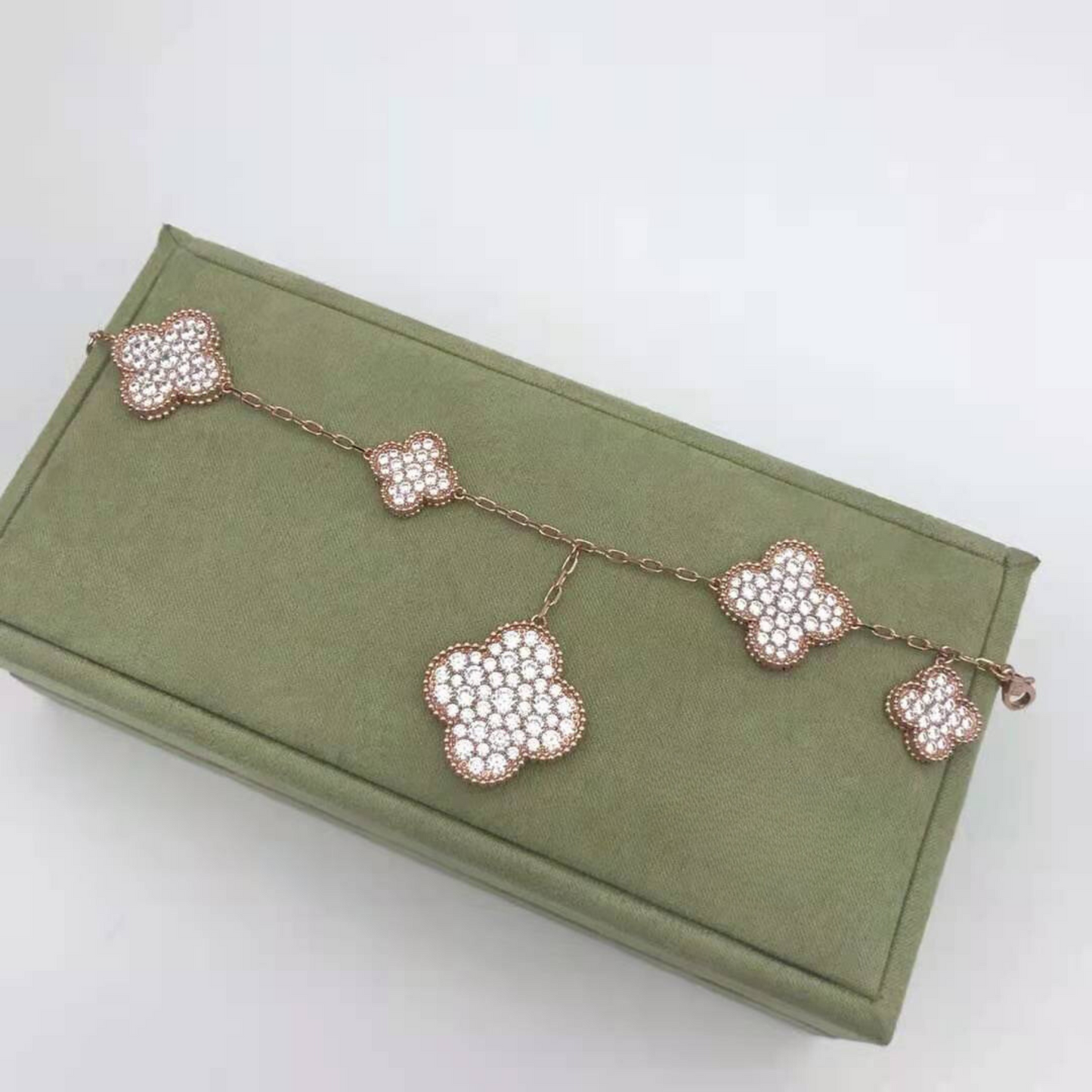 18K Magic Alhambra Five Motifs Diamonds Bracelet