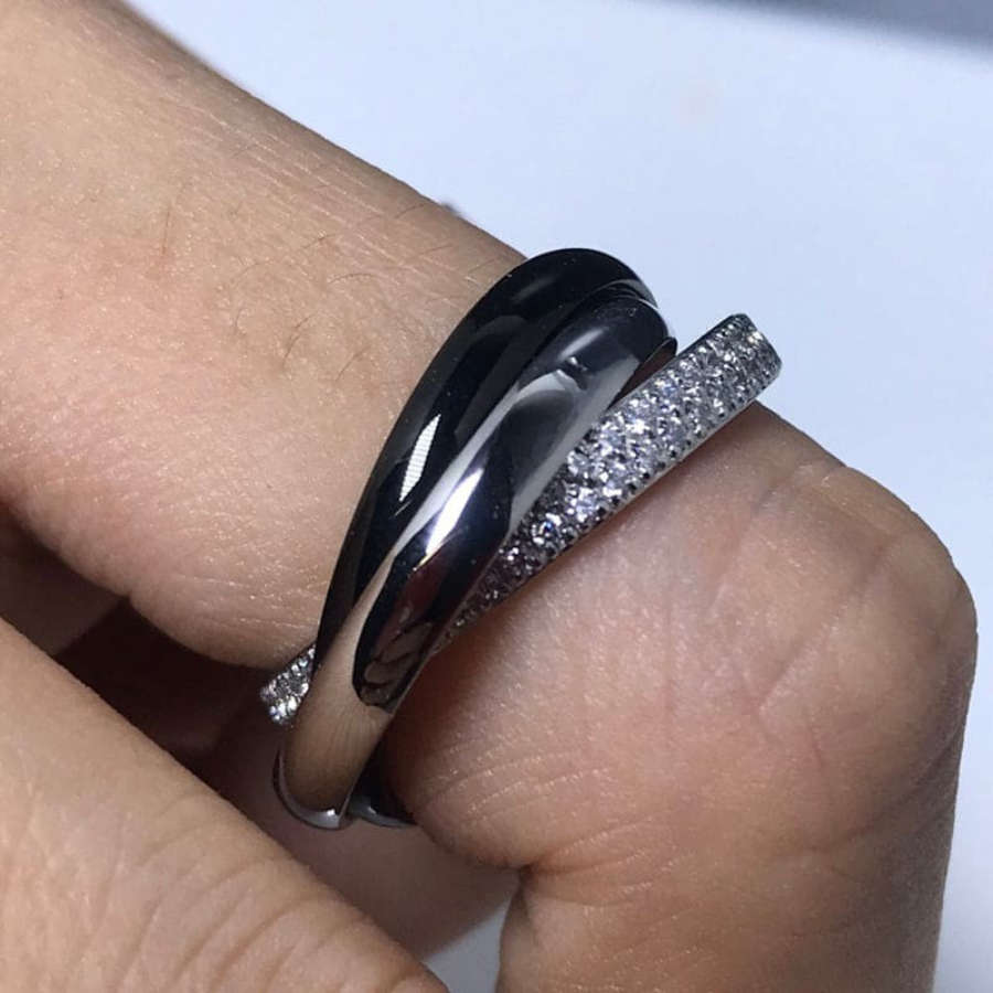 18K White Gold Ceramic Ring