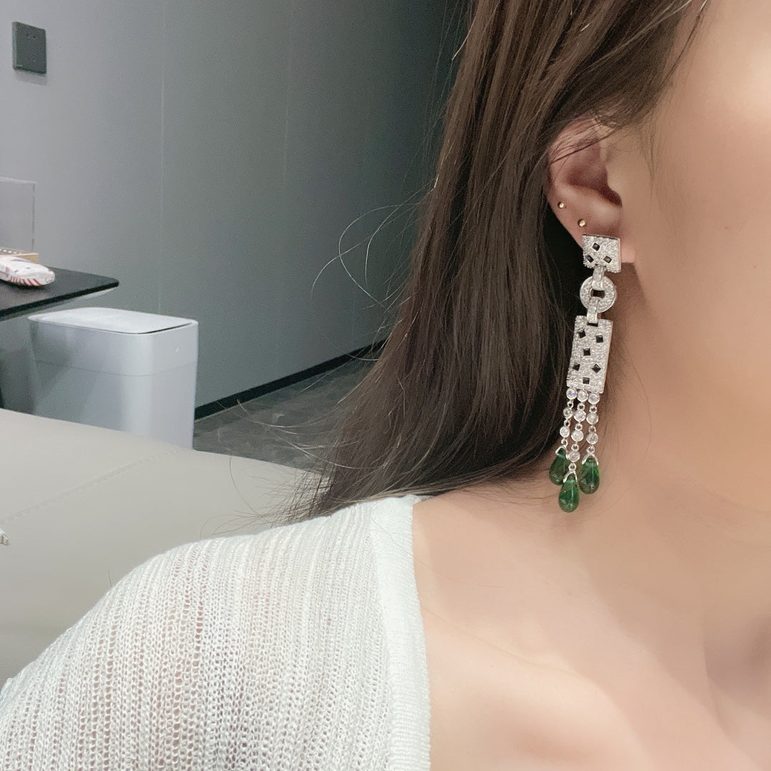 18K Panth̬re De Diamond Earrings