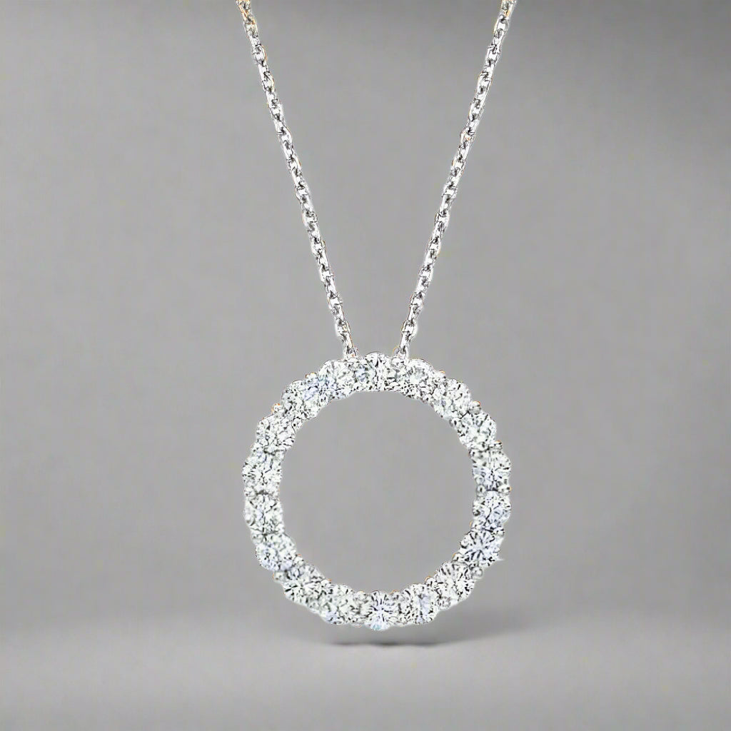 18K T Circle Diamonds Necklace