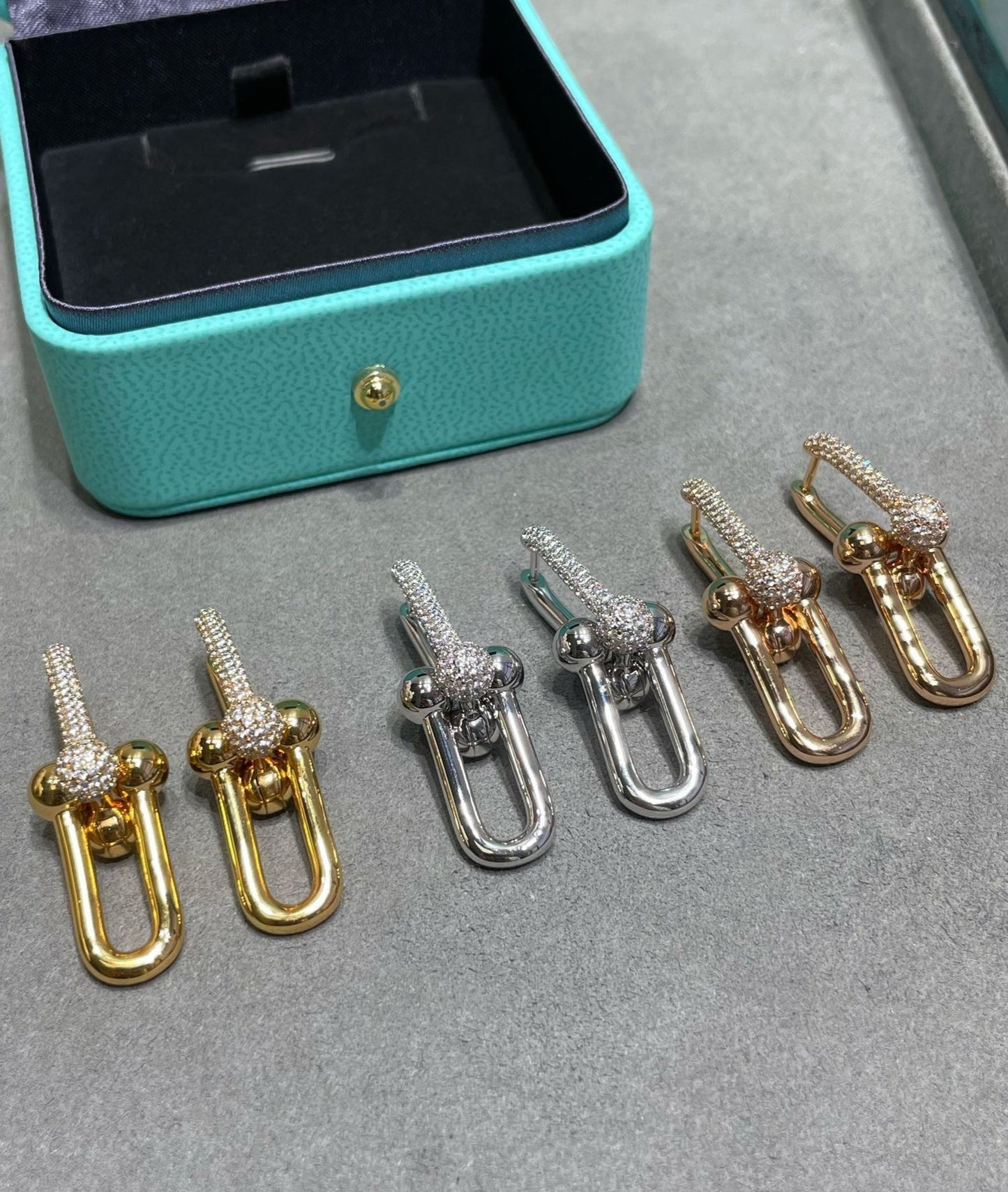 18K T HardWear Large Link Diamonds Earrings