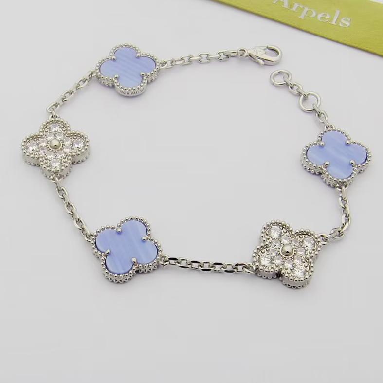 18K Vintage Alhambra Purple Diamonds Bracelet