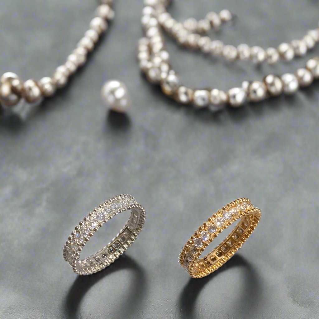 18K Perl̩e Diamonds Ring