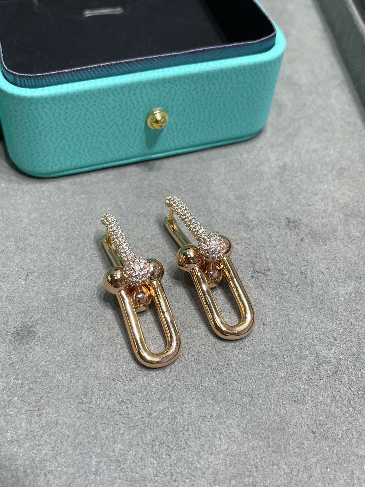18K T HardWear Large Link Diamonds Earrings
