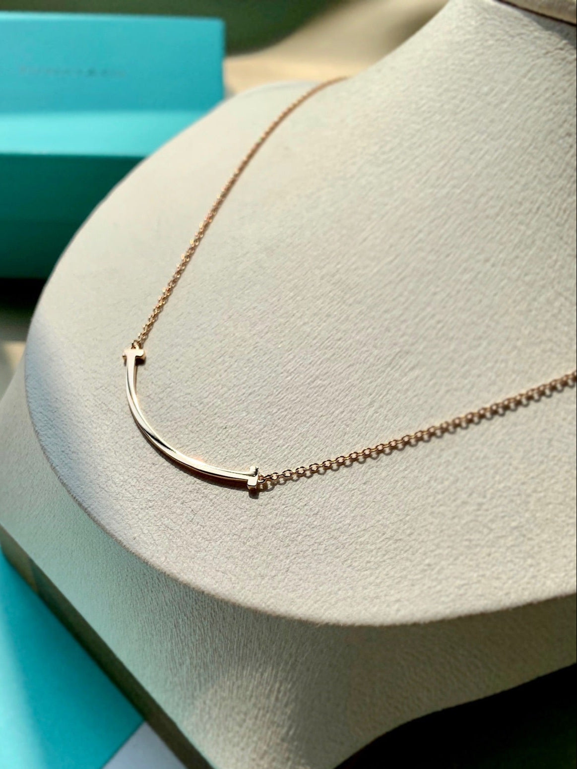 18K T Smile Pendant Necklace