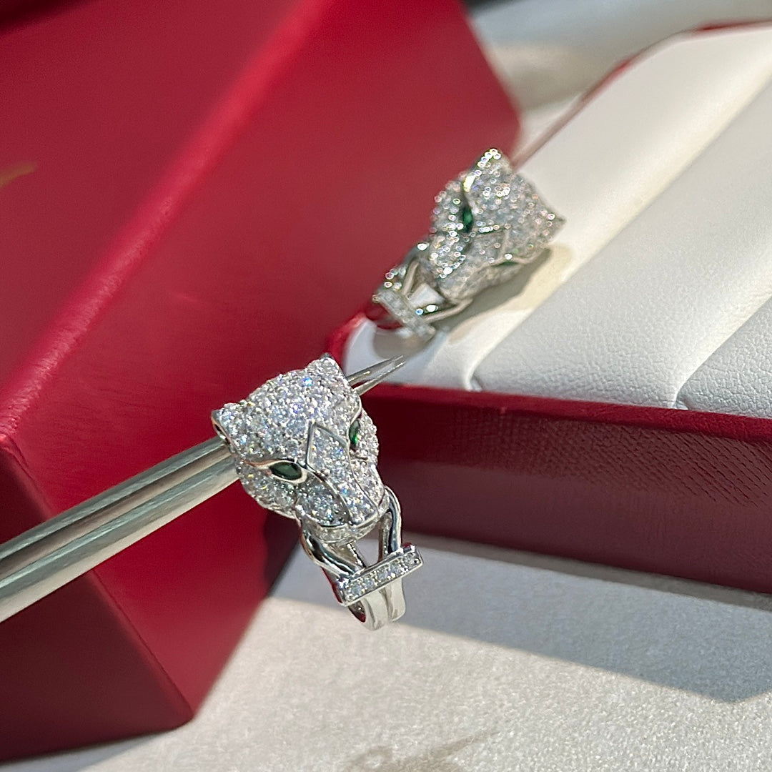 18K Panth̬re De Diamond Earrings