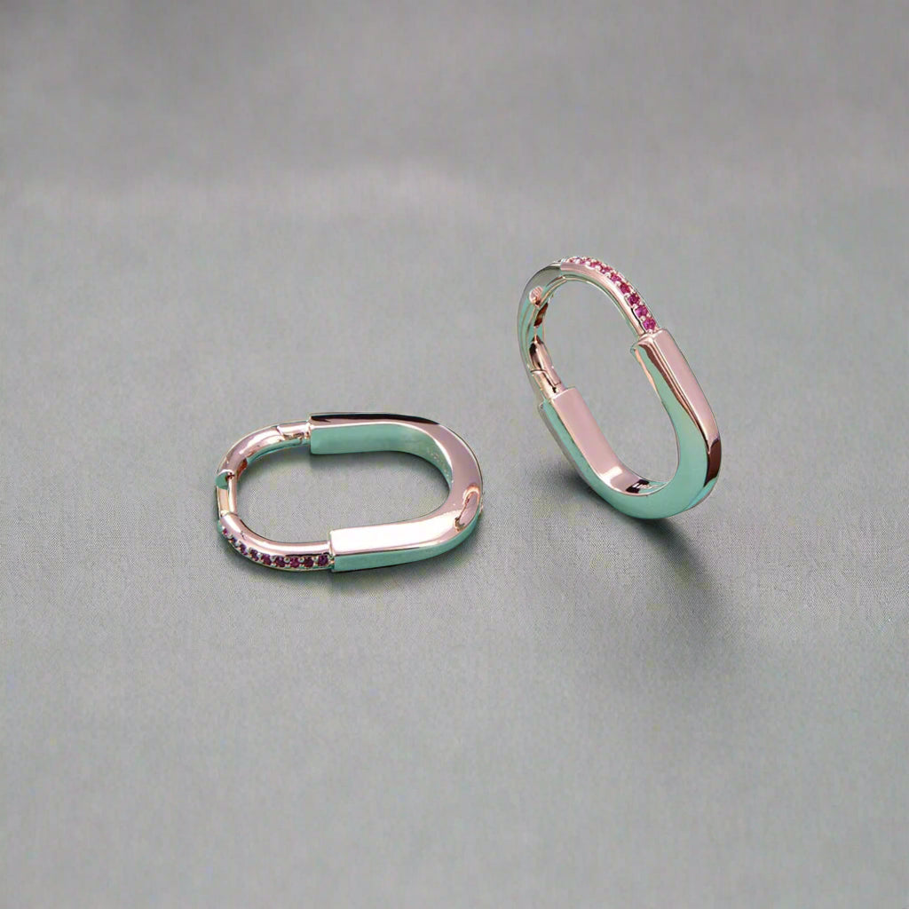 18K T Lock ROSÌä Edition Medium Earrings