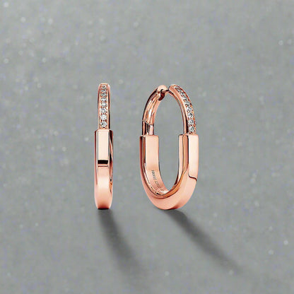 18K T Lock Diamonds Medium Earrings