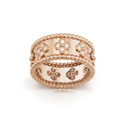 18K Perl̩e Clovers Ring