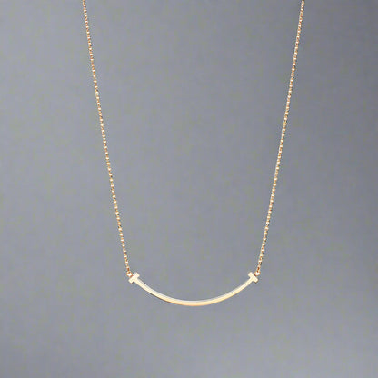 18K T Smile Pendant Necklace