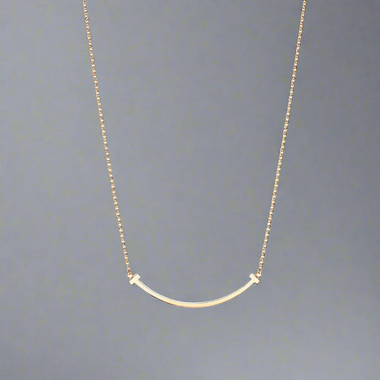18K T Smile Pendant Necklace