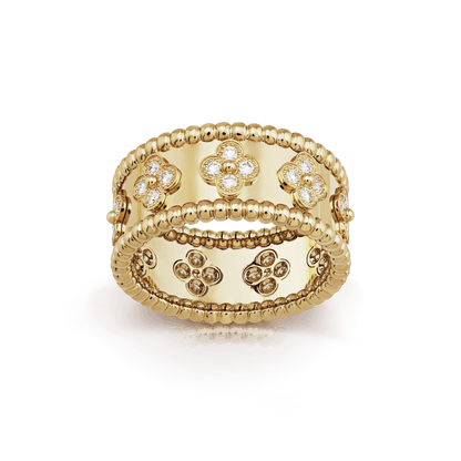 18K Perl̩e Clovers Ring