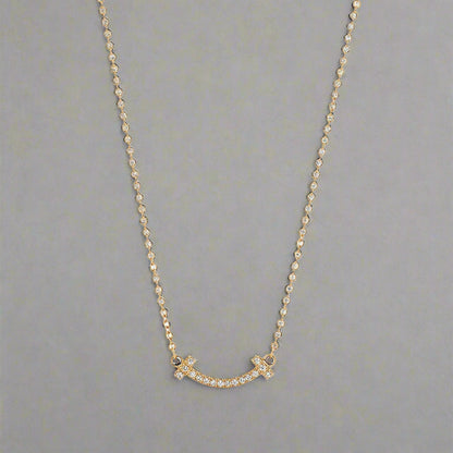 18K T Small Diamond Pendant Necklace