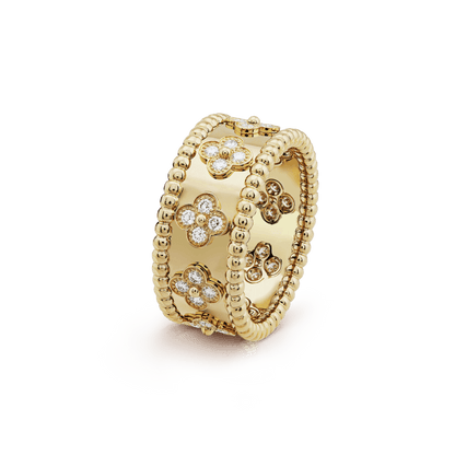 18K Perl̩e Clovers Ring