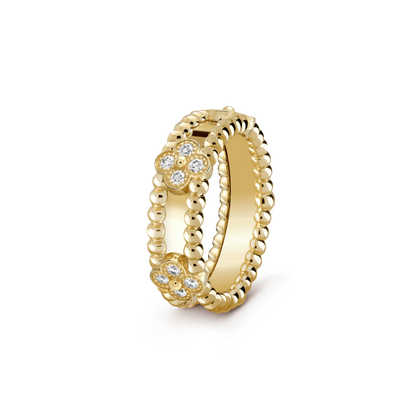 18K Perl̩e Clovers Ring