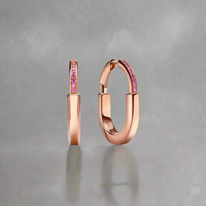 18K T Lock ROSÌä Edition Medium Earrings