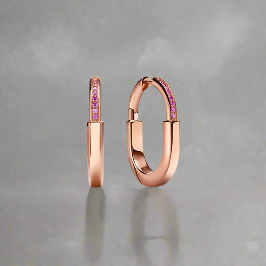 18K T Lock ROSÌä Edition Medium Earrings