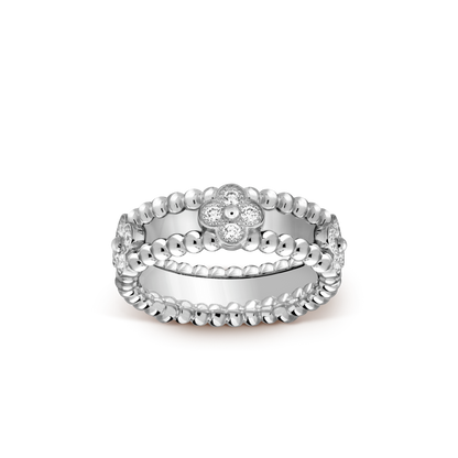 18K Perl̩e Clovers Ring