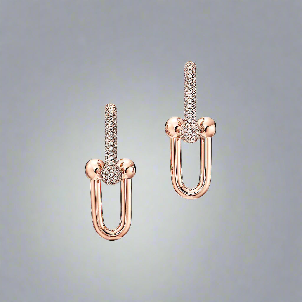 18K T HardWear Large Link Diamonds Earrings