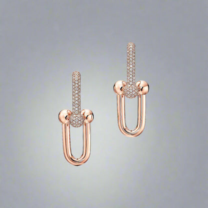 18K T HardWear Large Link Diamonds Earrings