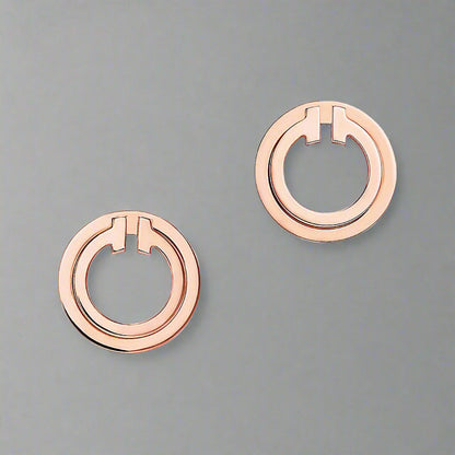 18K T Mother-of-pearl Circle Earrings