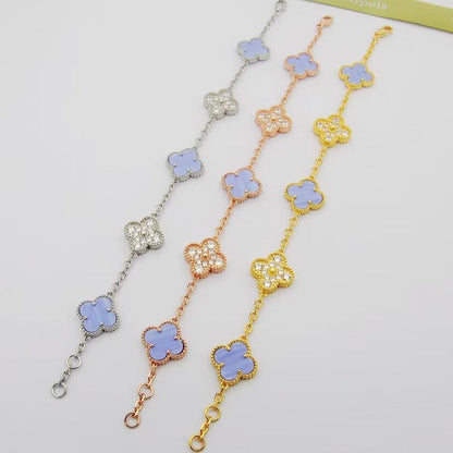 18K Vintage Alhambra Purple Diamonds Bracelet