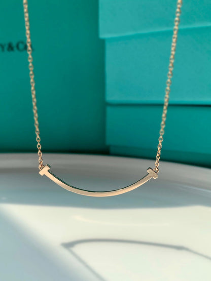 18K T Smile Pendant Necklace