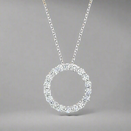 18K T Circle Diamonds Necklace