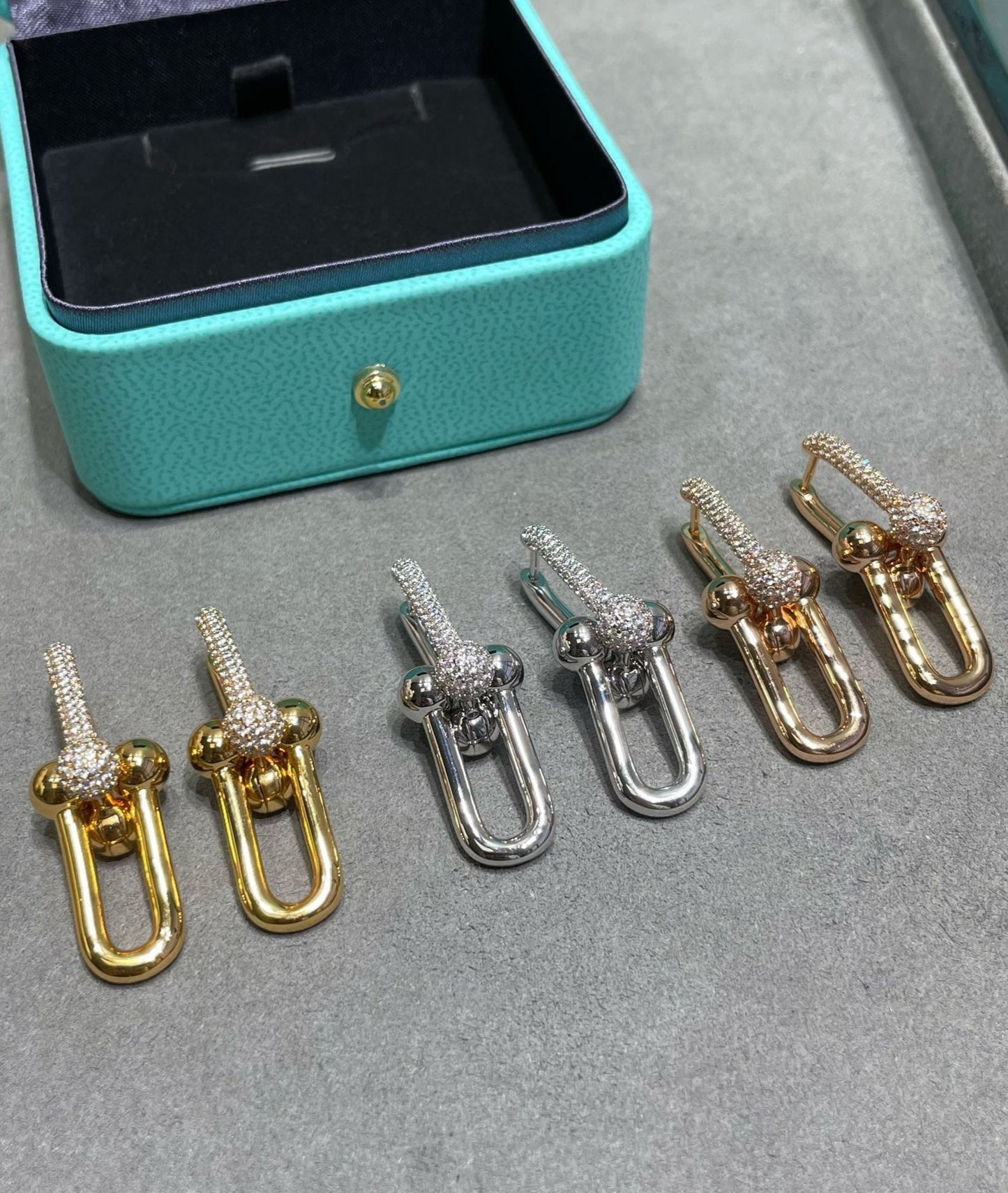 18K T HardWear Large Link Diamonds Earrings