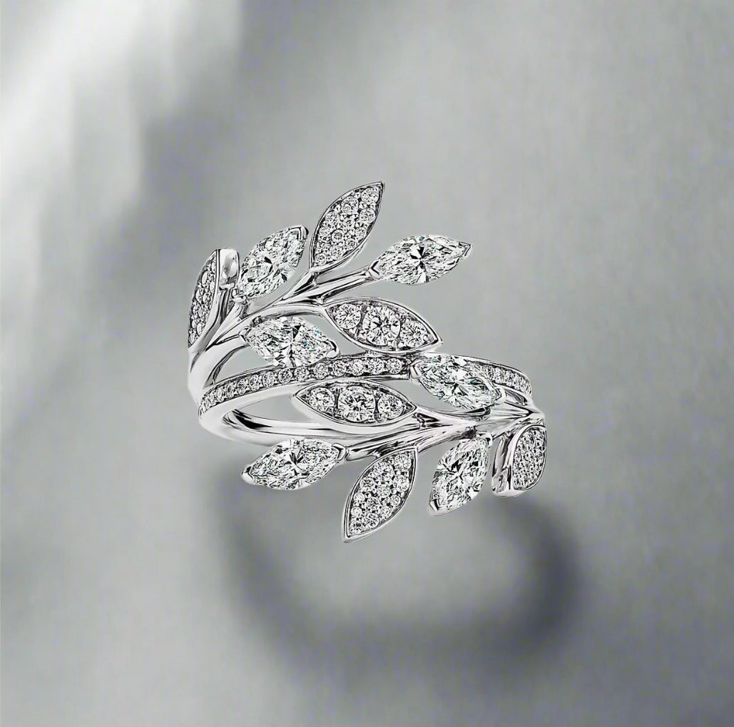 18K T Victoria Diamond Vine Bypass Ring