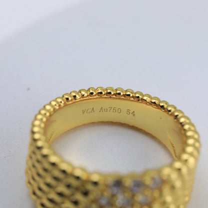 18K Perl̩e Diamonds Five Rows Ring